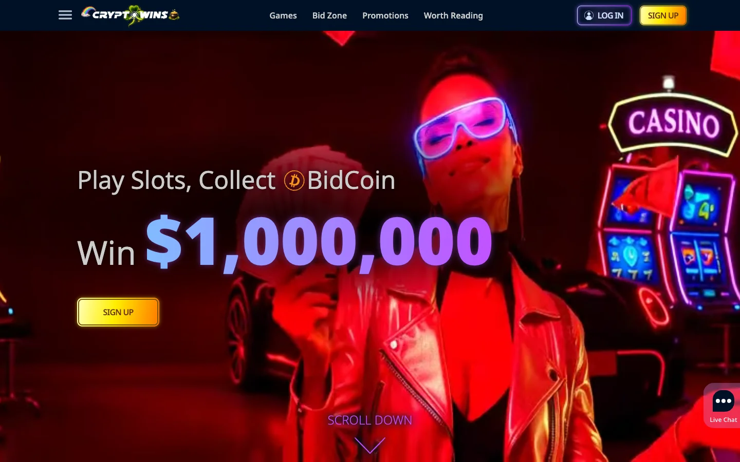 CryptoWins website screenshot