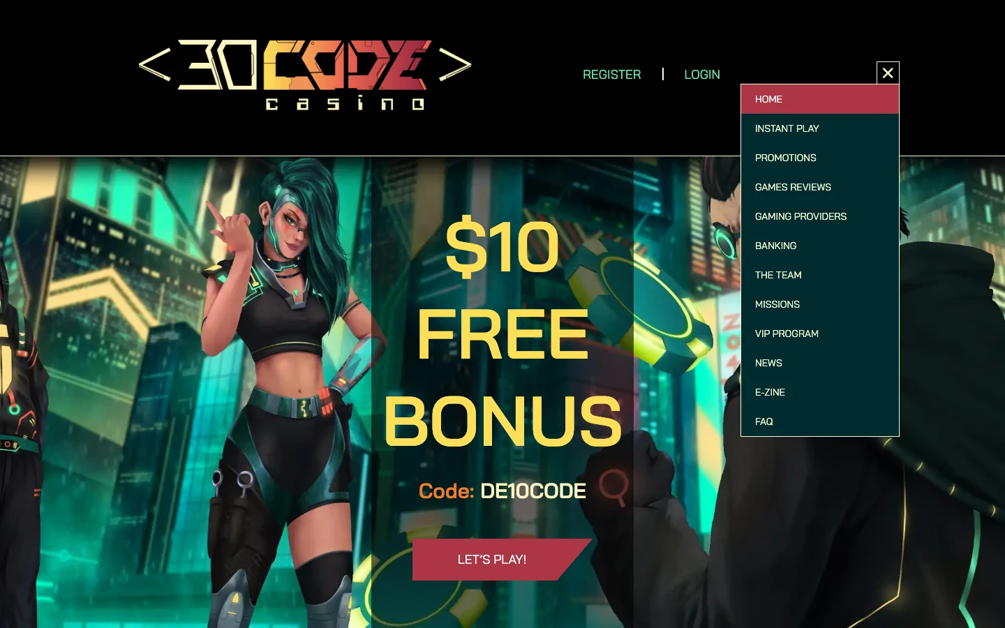 Decode Casino website screenshot