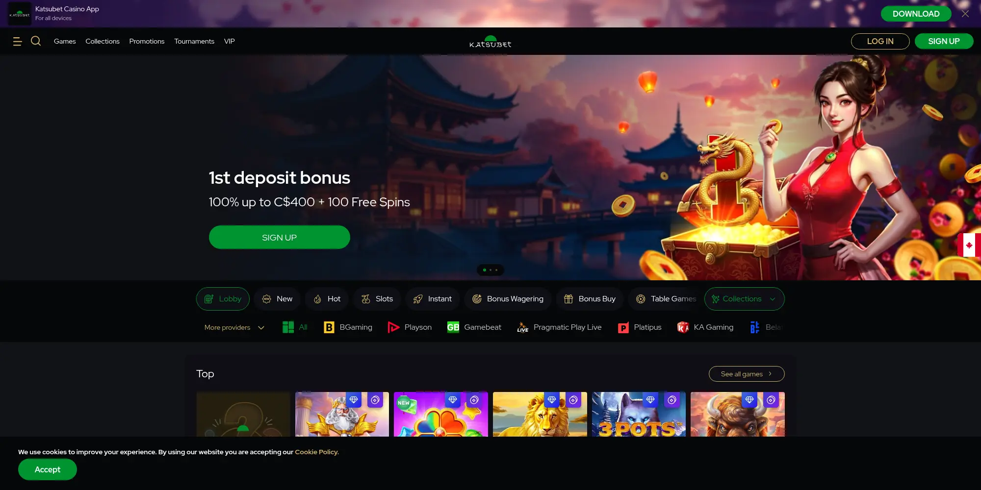 KatsuBet website screenshot