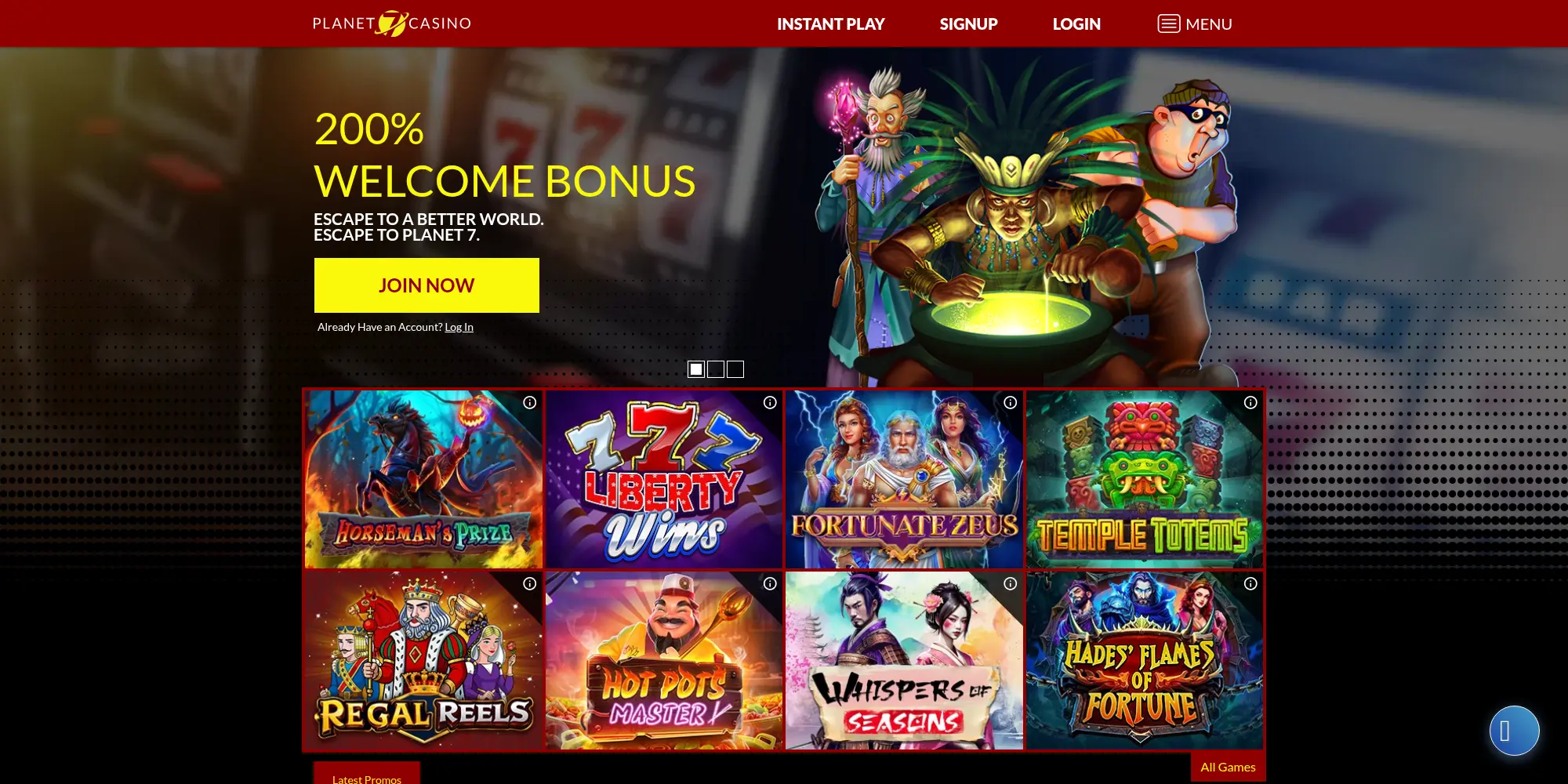 Planet 7 website screenshot