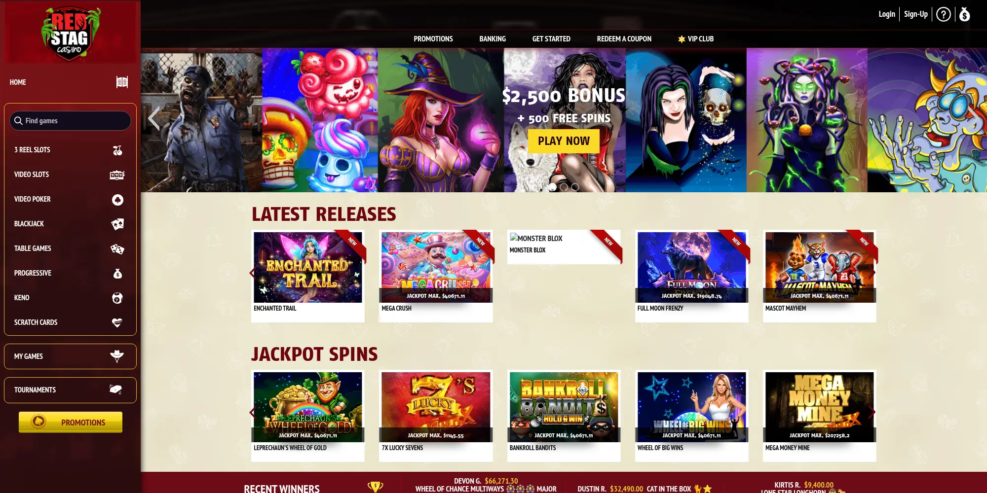 Red Stag website screenshot
