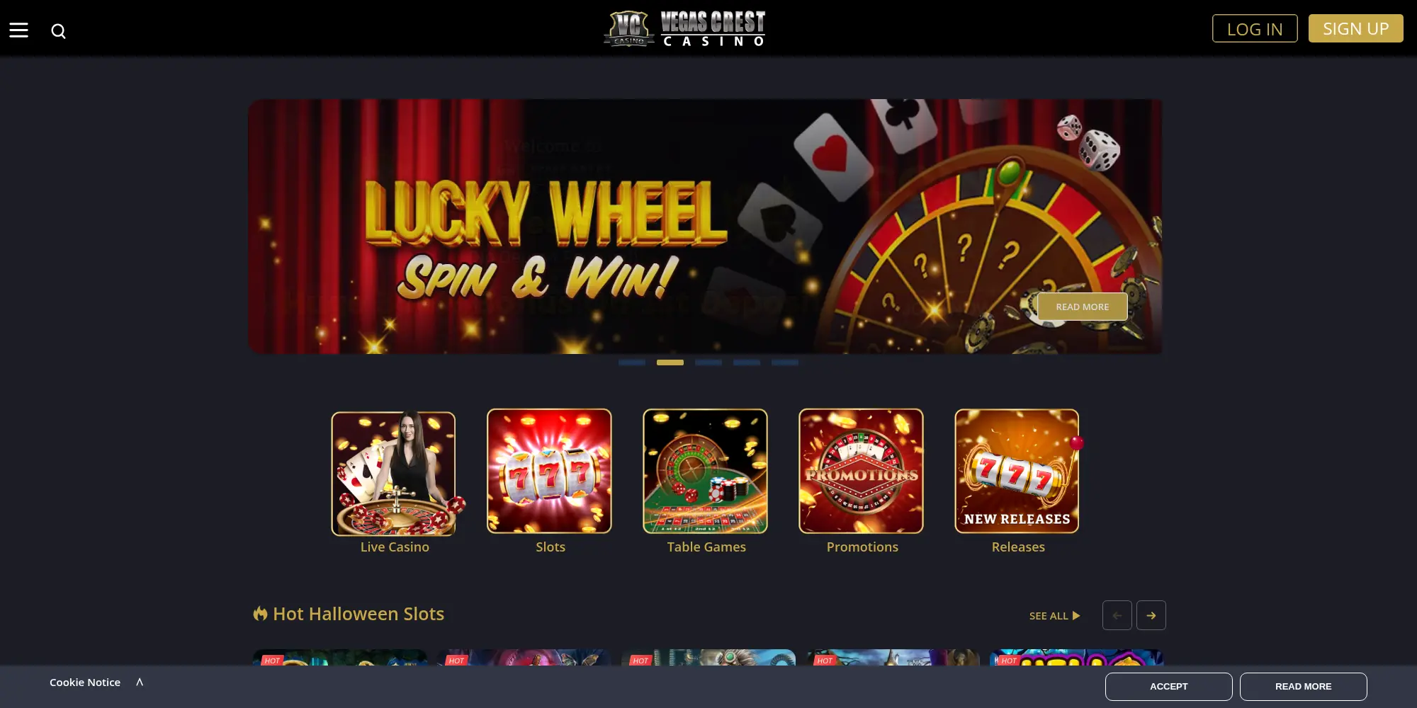 Vegas Crest website screenshot