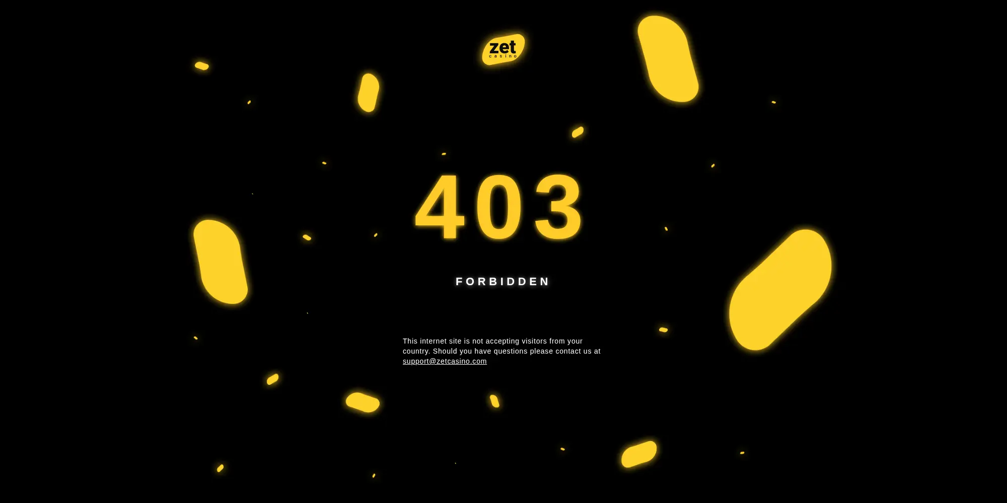 ZetCasino website screenshot